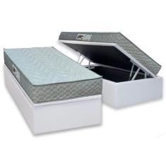 Conjunto Box Baú Solteiro: Colchão Espuma Paropas D45 Pasquale Gray + Base CRC Linhão White (88x188)