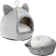 Cama Casa Toca Iglu Tenda Caminha Cabana para Gatos Pets Cinza - Duke & Dixie
