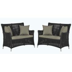 2 Sofás Área Externa Igapó Alumínio Pintura Fendi Corda Náutica Estofa