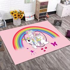 jia cool, Tapete de desenho animado, tapete de princesa e castelo para decoração de sala de estar, tapete antiderrapante para jogos para quarto de crianças, tapete infantil (120 x 160 cm)