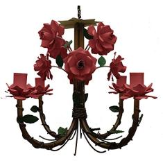 Pendente Simples Artesanal com Flor Fabricante de Ferro e Lata
