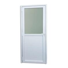 Porta de PVC Mista 216x90cm Com vidro Mini Boreal ITEC Brimak Branco