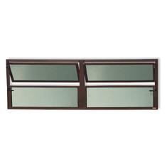 Janela de Aluminio Basculante 2 Seções Plus Vidro Boreal 40cm x 200cm Brimak Corten