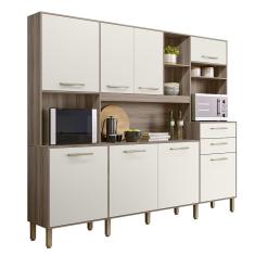 Armario de Cozinha Hortelã com 8 Portas e 2 Gavetas 240 cm