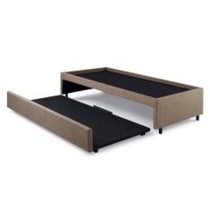 Bicama Box para Dois Colchões Solteirão Linho Cinza