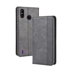 Capa para Infinix Smart 4C, capa flip carteira de couro para Infinix Smart 4C, capa magnética retrô para telefone, capa carteira de telefone com compartimentos para cartão