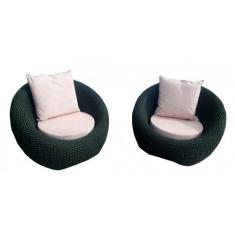 Conjunto de Poltronas Corda Náutica Oslo - 2 Poltronas - Tecido Duna C