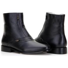 Bota Masculina Cano Curto Couro Zíper Costura Capelli Boots, 39