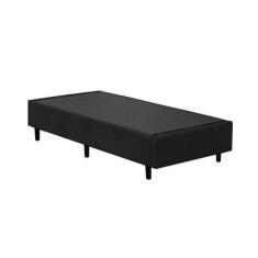 Cama Box Blindado Solteirão King Design Suede Preto 96x203x40