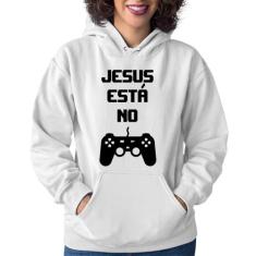 Moletom Feminino Jesus está no controle - Foca na Moda, Branco, G