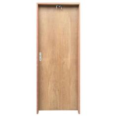 Kit Porta de Madeira Semi-Oca Lisa Rodam Padrão Imbuia - Lado Direito 