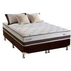 Cama Box King: Colchão Molas Herval Maxspring Cardiff + Base Crc Suede Brown(193X203)