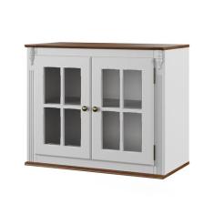 Armário de Cozinha Aéreo Hannover de Madeira 80 cm com 2 Portas de Vid