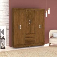 Guarda Roupa 6 Portas Urus Imbuia Rústico - CasaH