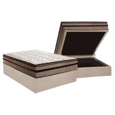 Conjunto Box Baú Casal: Colchão Espuma Paropas D28 / Anatômico Orthomedic Gold Plus Rústico Clean + Base crc Suede Clean (138x188)