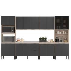Cozinha Modulada Firenze FMT006 Avena Touch Grafito - Demóbile