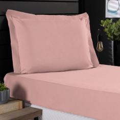 Jogo de Cama Solteiro 400 Fios Percal 02 Peças Com Aba, Antiácaro, Ant