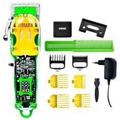 Maquina De Cortar Cabelo Transparente Wmark Ng308 Verde+