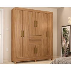 Guarda Roupa 8 Portas e 2 Gavetas Munique Amêndola Touch - Demóbile