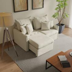 Sofá Cama Retrátil e Reclinável 180cm Colibri Cabecasa Madeiramadeira Veludo Bege