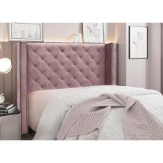 Cabeceira Cama Box Solteiro 90 cm Vicenza Veludo S04 - D'Rossi, Lilás