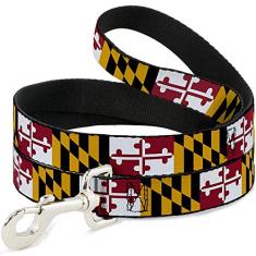 Coleira para cães Maryland Flags 1,0 m de comprimento 2,5 cm de largura