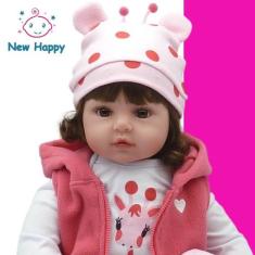 Bebê Reborn Silicone Pode dar banho Marca New Happy
