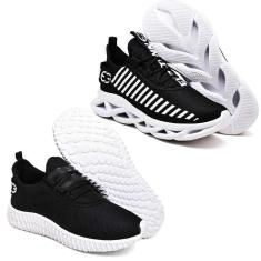Tênis Masculino Academia Running Confortável Kit 2 Pares-Masculino