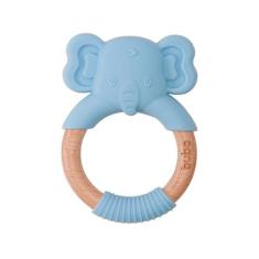 Mordedor de Silicone Elefante Azul Buba, Azul