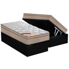 Cama Box Baú Solteiro: Colchão Molas Pocket Ensacadas Castor Revolutio