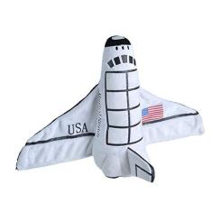 Wild Republic Huggers Space Shuttle Brinquedo de pelúcia, pulseira de tapa, brinquedos para crianças, foguete, 8 ", branco