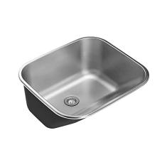 Tanque Inox Monobloco com Válvula e Sifão Atikum, Prata, Pingoo.Casa