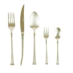 WOLFF Faqueiro 30 Peças de Aço Inox Berna Champanhe Fosco - Mesa Posta - Itens Para Casa - Utensílios de Cozinha - Enxoval - Casamento - Decoração