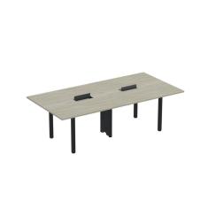 Mesa Reunião 240cm X 140cm Mrcpb2414 Nogueira casblanca/Preto