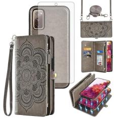 Asuwish Capa de celular para Samsung Galaxy S20 FE 5G 6,5 polegadas carteira com zíper capa celular com alça protetora de tela porta-cartão flor S 20 EF UW 2022 S20FE5G S20FE 20S S2O Fan Edition 4G G5