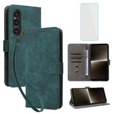 IUQXU Capa carteira para celular Sony Xperia 1 VI com protetor de tela [bloqueio RFID] suporte para cartão flip de couro alça de pulso feminina masculina capa para celular para Sony Xperia 1VI Xperia1
