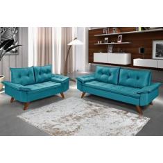Conjunto De Sofa Bariloche 2 E 3 Lugares Essencial Estofados