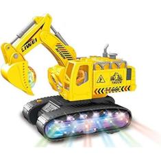 Brinquedo Trator Escavadeira Com Som E Luz, Bate E Volta - TOYS