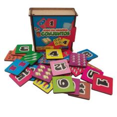 Jogo da memória conjuntos 30 pçs madeira cx com tampa - MANINHO