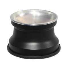 Comedouro Alto Para Gatos Em Alumínio Gastrobel PetGang - Preto Fosco,