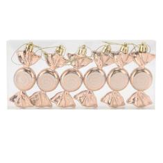 Conjunto de Enfeites de Doces de Natal de 6 Peças, Enfeites de Doces Pendurados Com Glitter de Natal Delicados Enfeites de Doces Pendurados Em Plástico Decorações Suspensas de