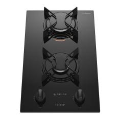 Cooktop 2 Bocas Preto Mesa De Vidro Atlas U Top Bivolt