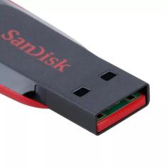 Pendrive Sandisk Cruzer Blade 64gb 2.0 Preto E Vermelho