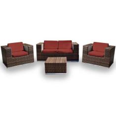 Conjunto de Sofá Fibra Sintética Cidade do Cabo - 1 Sofá 2L + 2 Poltro