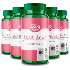 Kit 5 Ágar Ágar Unilife 60 Cápsulas