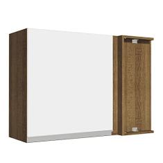 Armário Aéreo de Canto Madesa Glamy 1 Porta Rustic/Branco