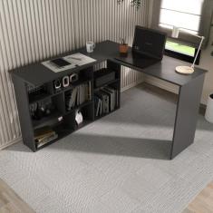 Escrivaninha Mesa Escritório 115,5x120cm em L 8 Nichos Montecello Yesc