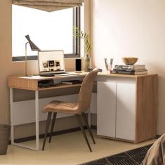Escrivaninha Mesa Escritório em L 133,5x101,6cm 2 Portas Chicago - Mir