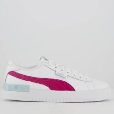 Tênis Puma Jada Feminino Branco e Magenta-Feminino