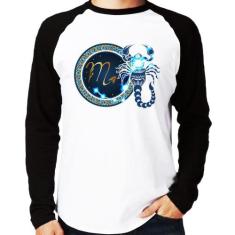 Camiseta Raglan Signo Escorpião Astrologia Manga Longa - Foca na Moda,